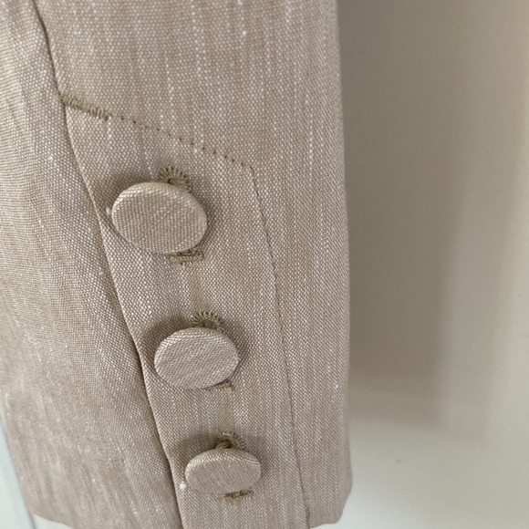 NWT J. Jill Linen Blend Stretch Crops - Elastic Back, Side Zip, Button Hem XLP - Picture 4 of 5